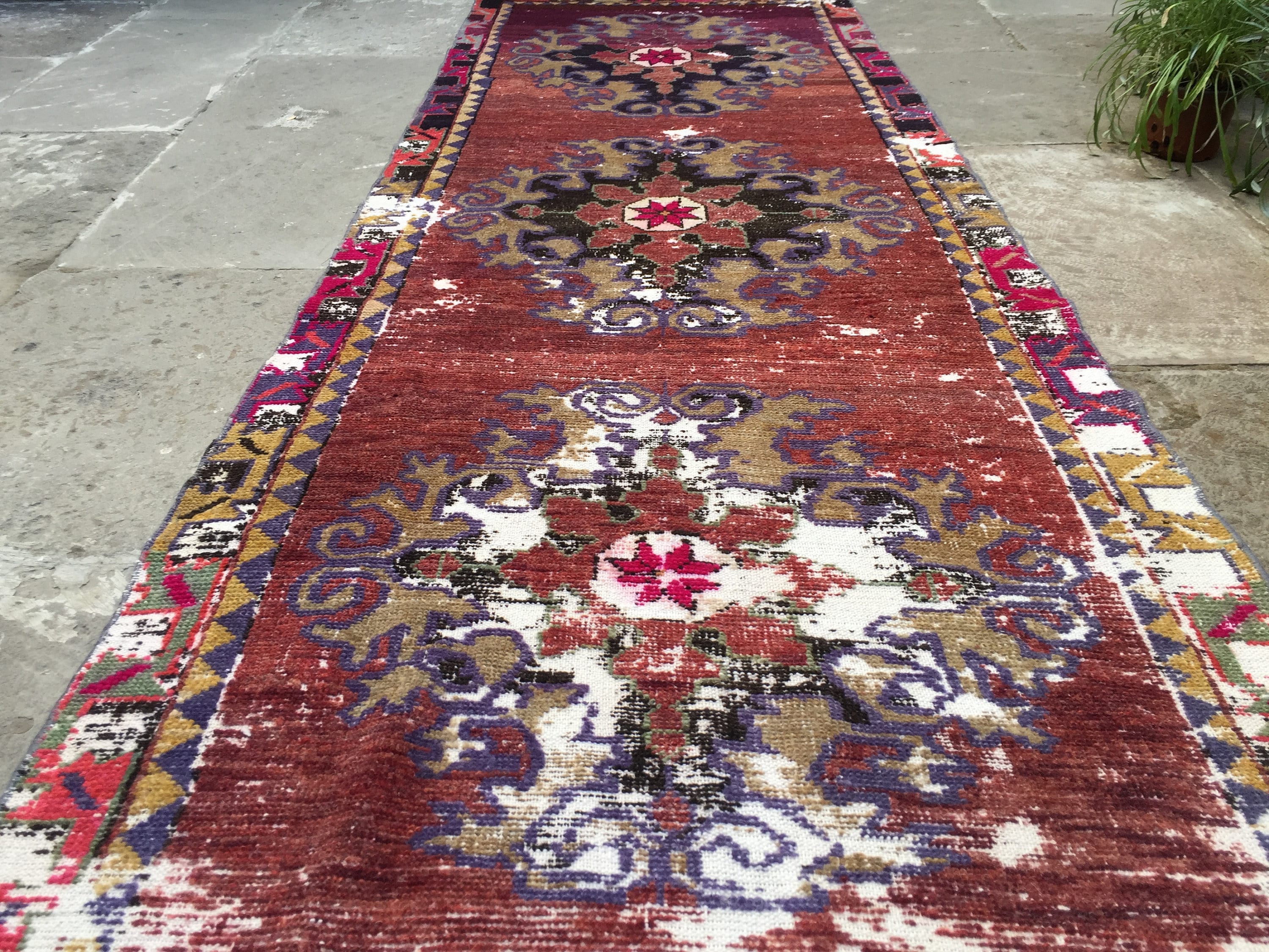 Old Vintage Runner Rug 2'10 x 10'2 ft Etsy