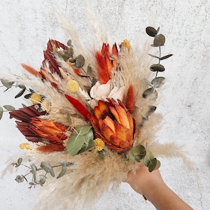 Bridal bouquet of dried flower Burnt wedding bouquets  Wedding flowers Rustic flowers for wedding Autumn dried flower bouquet for bride