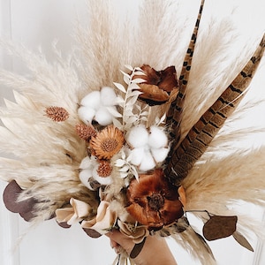 Cotton bouquet 2nd wedding anniversary gift for wife Dried flower cotton bouquet Cotton anniversary gift 2nd wedding anniversary cotton gift