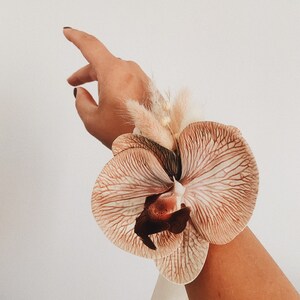 Orchid  wrist corsage Wedding corsage  Dried flower corsage