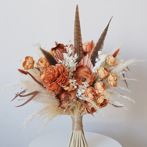 Bridal bouquet Artificial terracotta bouquet for wedding Custom bouquet brides Fall wedding bouquet Boho bouquet of flowers for wedding