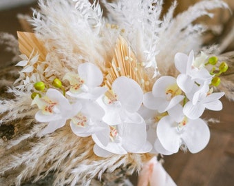 Bridal bouquet orchids Winter bouquet for bride White bridal bouquet of flowers  Orchid winter wedding bouquet Floral bouquets for bride