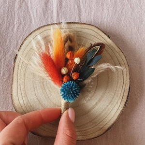 Dried flower boutonniere for men  Wedding boho boutonniere for groom