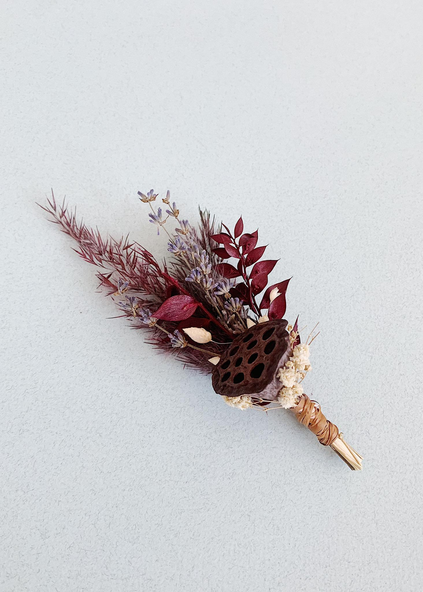 Burgundy dried flowers bouquet Fall wedding bouquet Dark wine Etsy