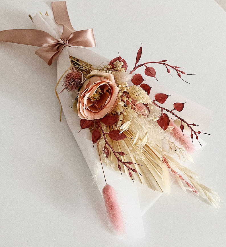 Mini Dried Flower Bouquet Blush Flower Small Dried Flower Etsy