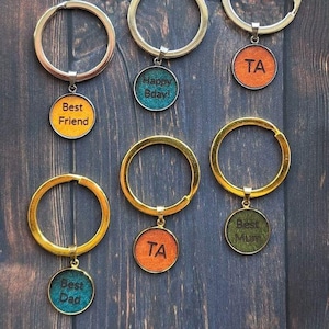 Personalized Leather Keyring: Engraved Initials, Handmade Keepsake