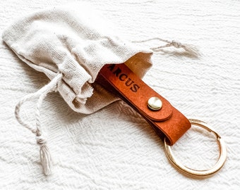 Personalized Leather Keyring, Custom Embossed Keychain, Christmas, Birthday, Wedding, Anniversary Gift