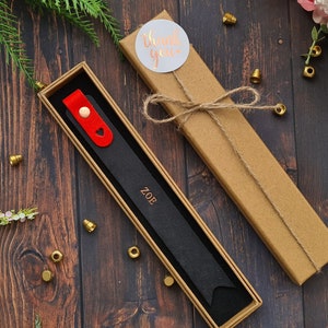 Personalised Bookmark, Leather Bookmark, Heart Bookmark, 3rd Anniversary gift, Birthday Gifts, Father’s and Mother&#39;s Day Day Gift