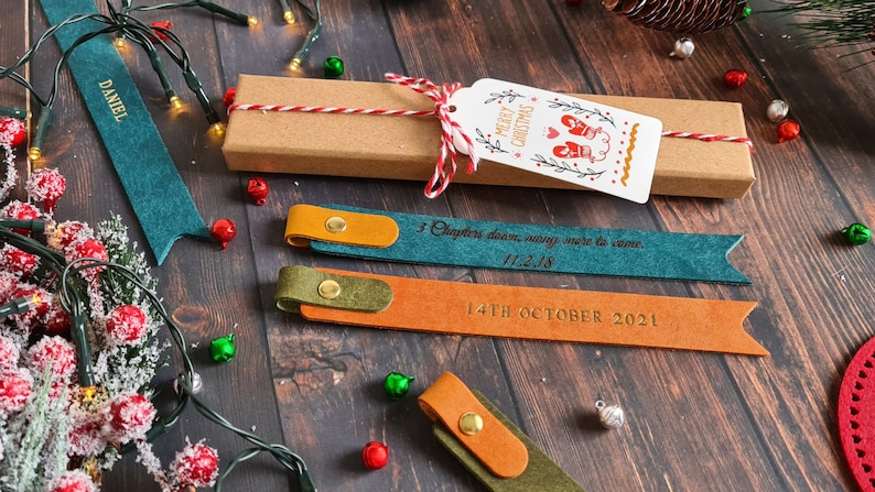 Personalised Leather Bookmark