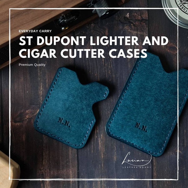 Cigar Cutter Case, St Dupont Defi Extreme , STDupont Cutter Sleeve, S.T Dupont lighter sleeve , St Dupont Maxijet, Cohiba Colibri made in UK