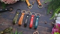 Personalized Leather Keyring, Custom Embossed Keychain, Personalised Keyring Birthday, Wedding, Anniversary Gift