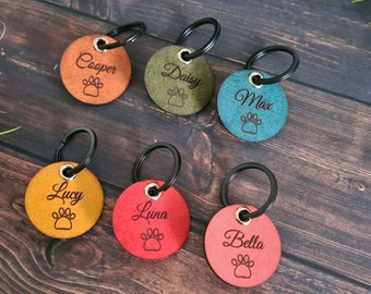 Personalized Leather Dog tag, Pet ID Tag, Pet Collar Tag, Custom Cat Tag, Leather tag, Custom Dog Tag, Leather Dog tag, Dog gift