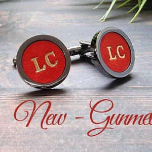 Leather Cufflinks, Personalised Gift for Him, Leather 3rd Anniversary Gift, Personalised Groomsmen Gift, Christmas Gify, Groomsmen Gifts UK zdjęcie 6