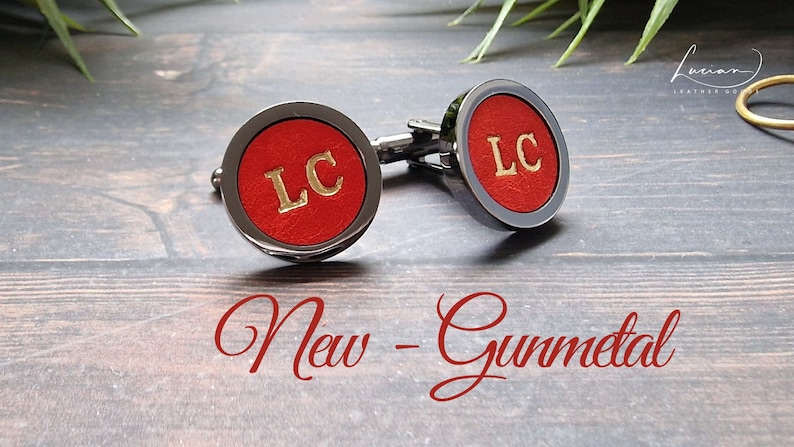 Leather Cufflinks, Personalised Gift for Him, Leather 3rd Anniversary Gift, Personalised Groomsmen Gift, Christmas Gify, Groomsmen Gifts UK image 6