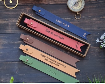 Leather Bookmark,Custom Bookmark , Mother's Day Gift, Anniversary Gift ,Bookmark, Personalised Leather, Birthday Gift,  Mothers Day Gift