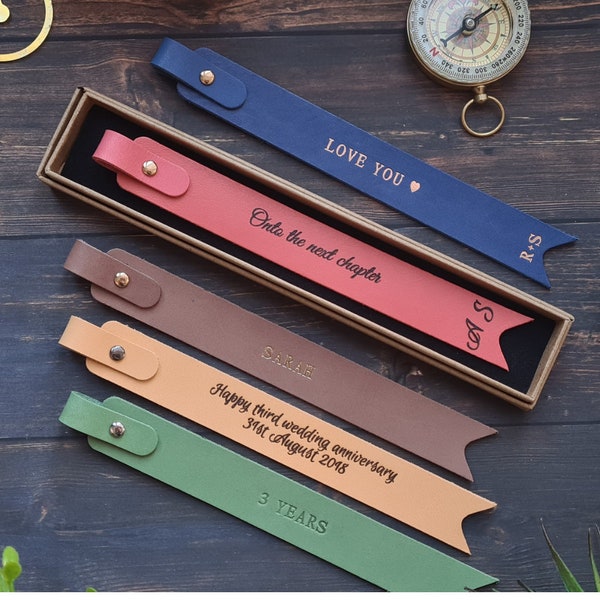 Leather Bookmark,Custom Bookmark , Mother's Day Gift, Anniversary Gift ,Bookmark, Personalised Leather, Birthday Gift,  Mothers Day Gift