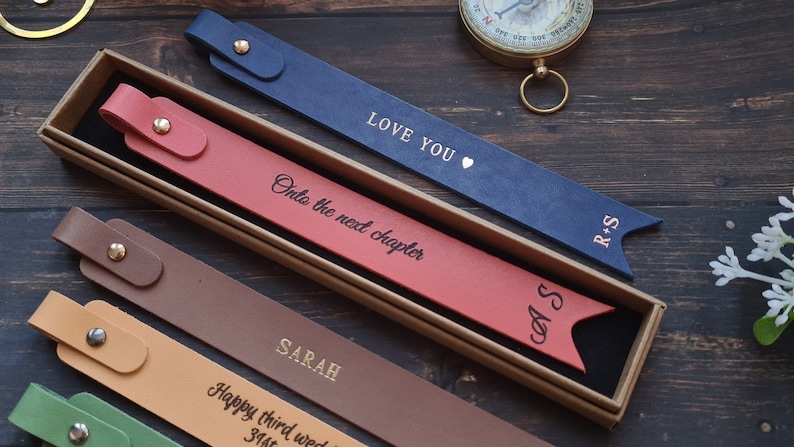 Personalised Leather Bookmark