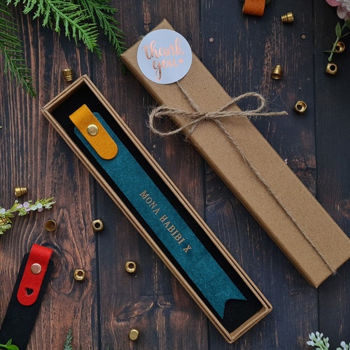 Handmade Personalised Leather Bookmark Gifts for Him Gifts Etsy