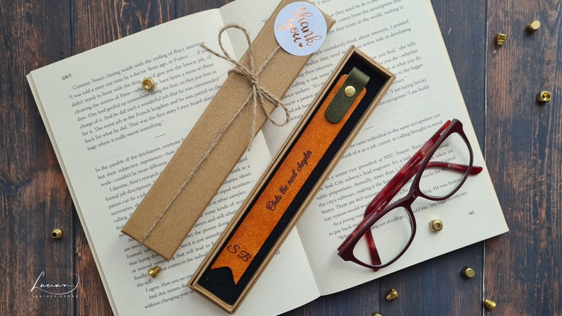 Personalised Leather Bookmark