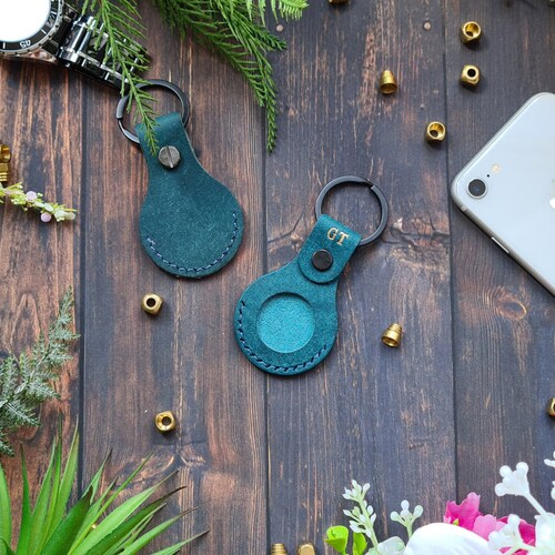 Leather Key Ring for Apple Airtag Personalised Air Tag Case Etsy