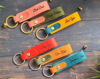 Personalised Leather Keyring, Keychain , Key fob, Key chain, Gifts for her and him, Anniversary Gift, Birthday Gift