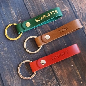 Personalised Leather Keyring , Key chain, 3rd anniversary, Personalized gift , Christmas Gift , Leather Gift , Anniversary Gift