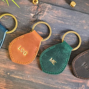 Porte-clés en cuir personnalisé, porte-clés, porte-clés, porte-clés, cadeaux pour elle et lui, cadeau d'anniversaire, cadeau d'anniversaire, Royaume-Uni
