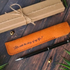 Personalised Leather Pen Case - Pen Holder, Gift for Him - Gift for Her - Anniversary Gift - Personalized Leather Gift, Pencil Case UK