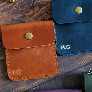 Petit porte-monnaie en cuir, mini pochette pour pièce de monnaie, porte-monnaie en cuir, petite monnaie, cadeau sac pour pièce de monnaie personnalisé, cadeau personnalisé image 2