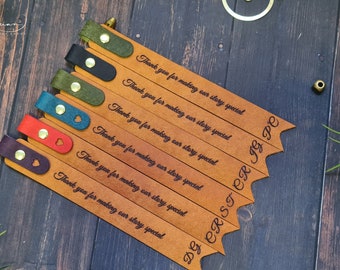 Personalised Bookmark, Leather Bookmark, Heart Bookmark, 3rd Anniversary gift, Birthday Gifts, Father’s and Mother's Day Day Gift