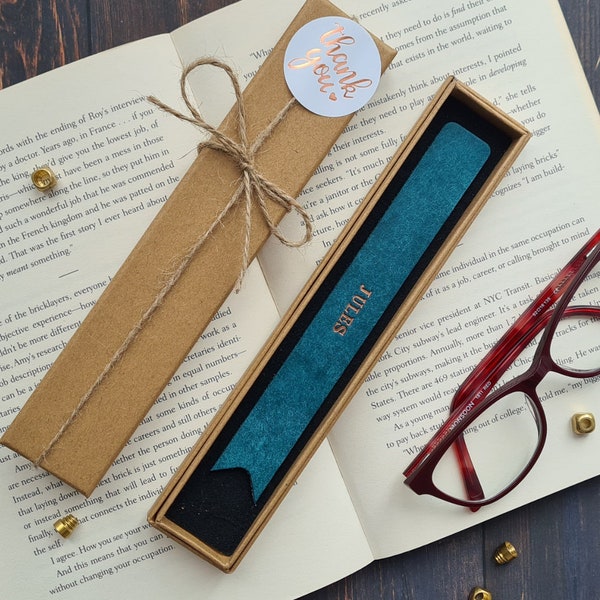 Personalised Bookmark, Leather Bookmark, Named Bookmark, 3rd Anniversary gift, Teacher Gift , Special Birthday Gifts, Father’s Day Gift