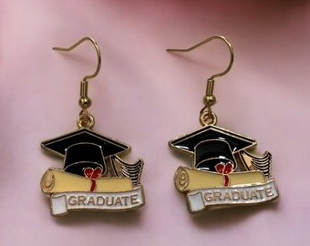 Graduation Earrings, Class of 2026 Gift, Graduation Gifts for Her, Graduated Celebration Gift, University Graduation Gift, Graduation Hat