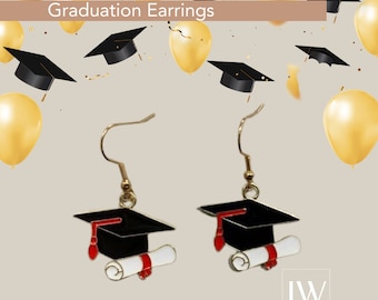 Graduation Earrings, Graduation Gifts for Her, Graduated Celebration Gift, Class of 2026 Gift, University Graduation Gift, Graduation Hat