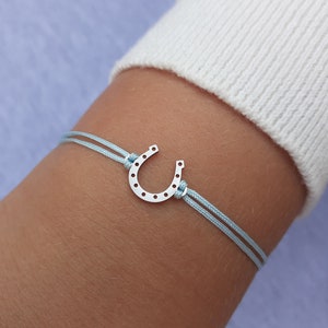Horseshoe Bracelet, Silver Horseshoe Charm, Birthday Gift for Daughter, Birthday Gift for Granddaughter Mum, Easter Gift for Horse Lover