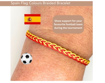 Spain Team Bracelet, Red and Yellow Bracelet, Patriotic Spanish Bracelet, Gift for Sport Lover Spanish Bracelet