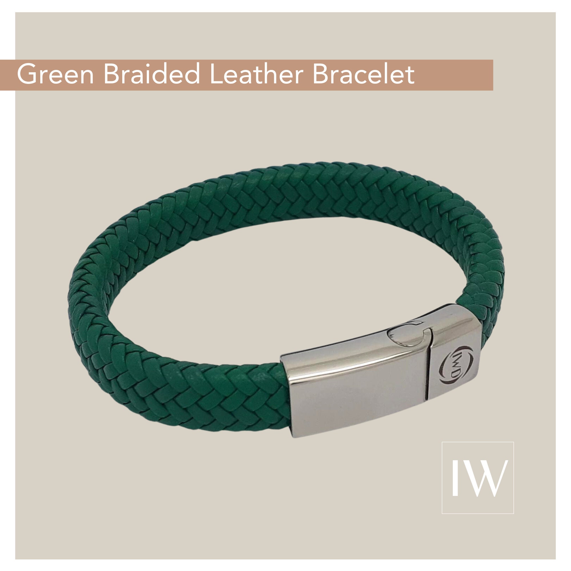 Louis Vuitton Green Leather Bracelet Golden Dark green Metal Pony