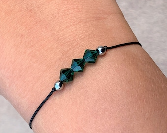 May Birthstone Bracelet, Emerald Birthstone Bracelet, May Birthday Gift for Wife, Taurus Birthday Gift, Emerald Jewelry Birthstone Gift,