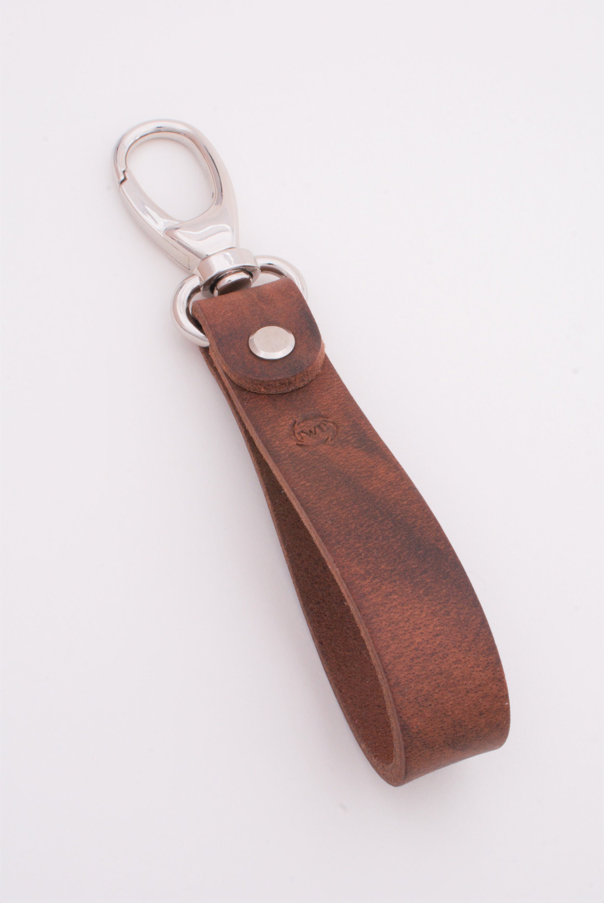 Belt Loop Leather & Brass Keychain - Natural - Noble Buffalo
