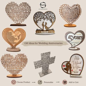50th Anniversary Gift Parents Religious, 50th Wedding Gift, Personalized Wooden Heart, Gift for Him, Gift for Her, 50th Anniversary Heart image 6