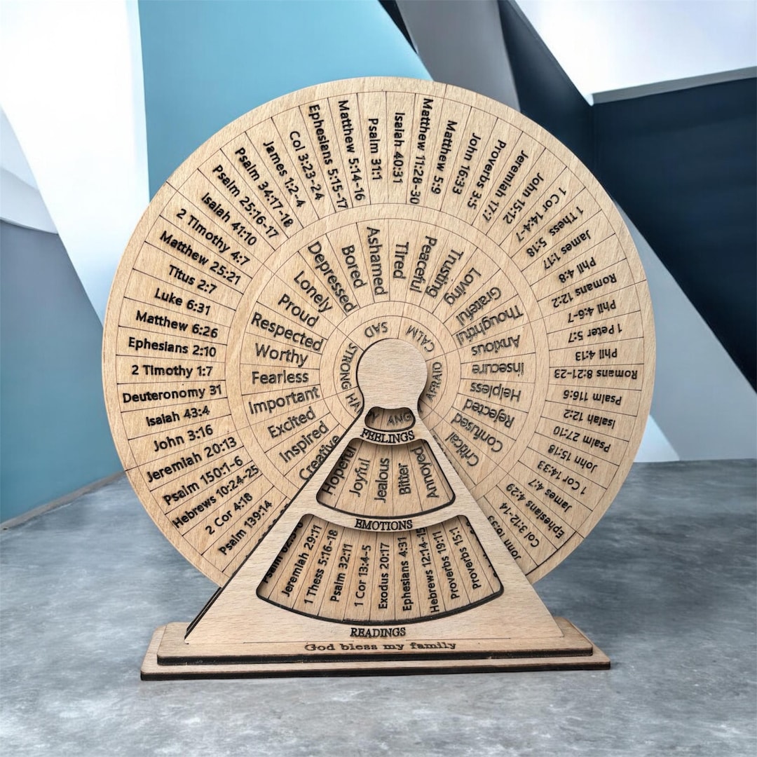 Prayer Emotion Wheel, Christian Scripture Gift, Wooden Bible Verse ...