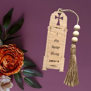 I am Never Alone Joshua 1-9 Bookmark, Scripture Verse Bookmark, Christian Gifts, Bible Verse Bookmarks, Gift for Readers, Bible Study Gift