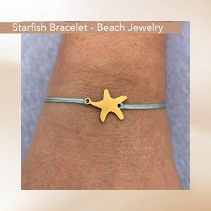 Starfish Bracelet, Beach Jewelry, Ocean Charm Bracelet, Summer Jewelry, Summer Gift for Her, Beach Bracelet, Minimalist Charm Bracelet