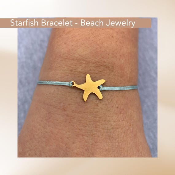 Starfish Bracelet, Beach Jewelry, Ocean Charm Bracelet, Summer Jewelry, Summer Gift for Her, Beach Bracelet, Minimalist Charm Bracelet