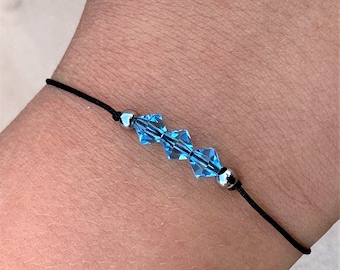March Birthstone Bracelet, March Birthday Gift, Birthstone Jewelry, Birthstone Gifts for Her, Aquamarine Jewelry, Aries Gifts, Pisces Gift