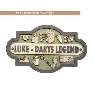 パーソナライズされたダーツプレイヤーギフト、ダーツ愛好家への素晴らしいギフト、ゲームルームのダーツ装飾、男性へのダーツギフト、ダーツクラブサイン、父の日