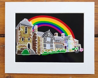 Anne Lister's Shibden Hall (Rainbow) Original Artwork