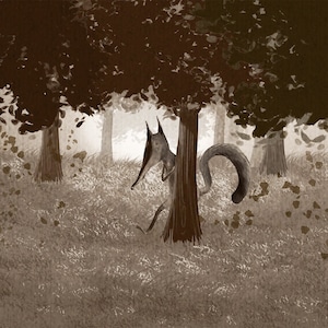 Drucken Wolf Illustration, Kindertier Poster