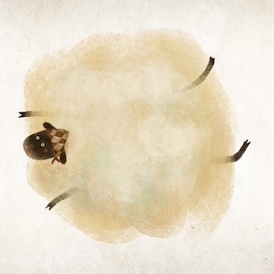 Impresión de arte de ovejas, ilustración de animales, póster de dormitorio