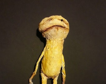 Paper mache dark home decor Homunculus, Handmade monster doll sculpture, Gothic gift idea