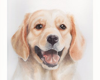 Custom animal portrait from photo, hand painted watercolor pet portrait, unique gift idea